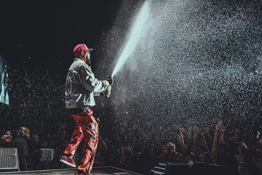 RZA of Wu-Tang Clan on stage at Fiddler's Green Amphitheatre in Greenwood Village, Colorado on Friday, July 4, 2025.