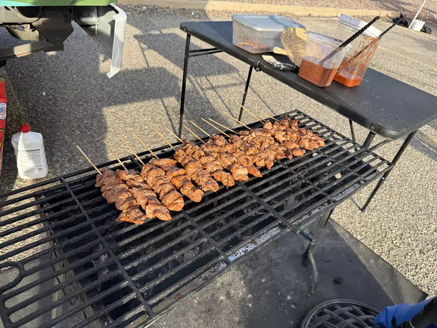 Meat being grilled