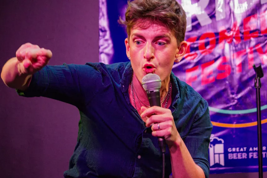 A comedian onstage.