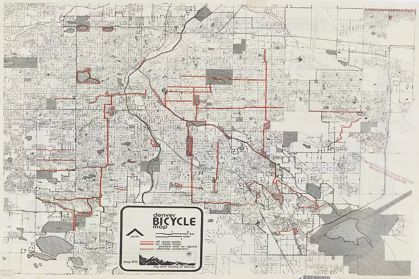 A Denver bike map from 1975.