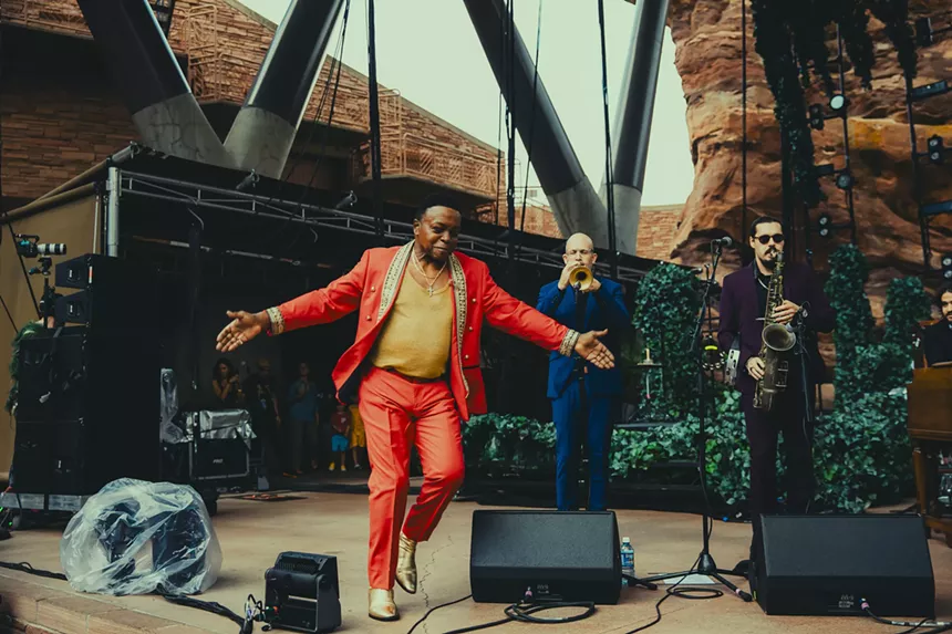 Lee Fields performed on stage at Red Rocks opening for Alabama Shakes on Sunday, July 20, 2025.