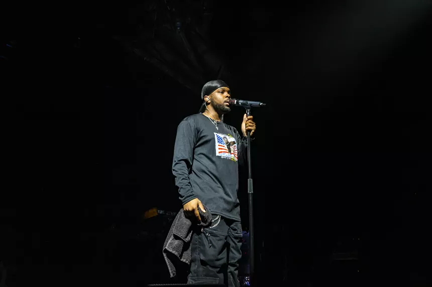 RAAHIIM on stage at the Fillmore Auditorium in Denver, Colorado, opening for Jessie Reyez.