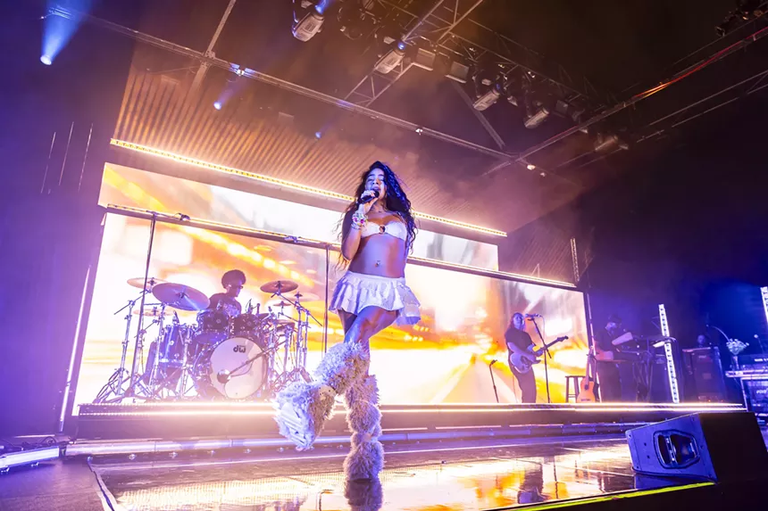 Jessie Reyez on stage at the Fillmore Auditorium in Denver, Colorado, for her Paid In Memories Tour.