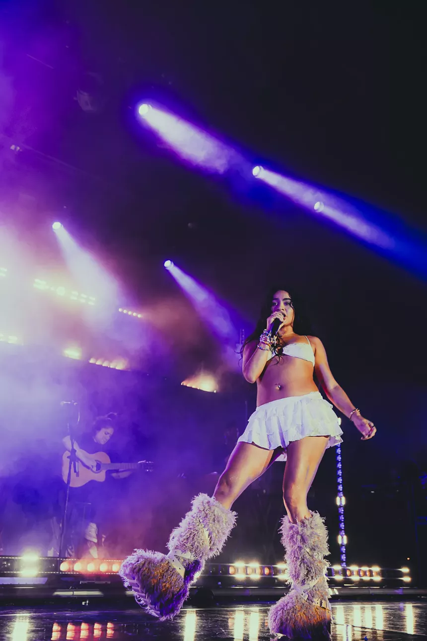 Jessie Reyez on stage at the Fillmore Auditorium in Denver, Colorado, for her Paid In Memories Tour.