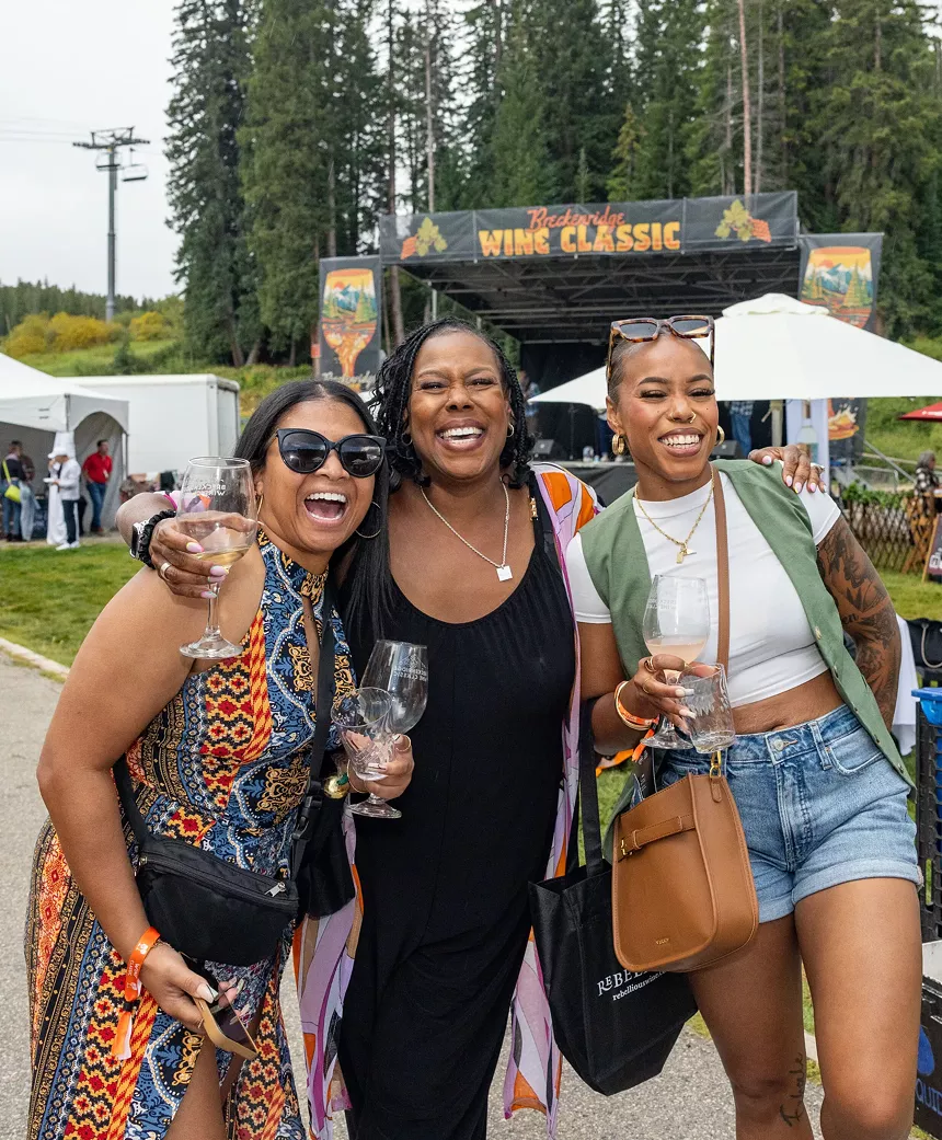 Group of women enjoying a wine festival.