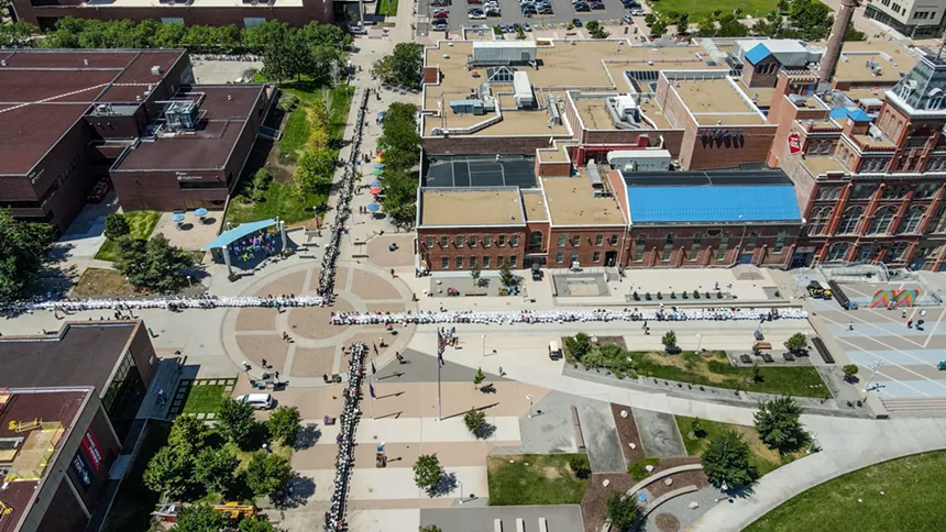 aerial shot auraria campus