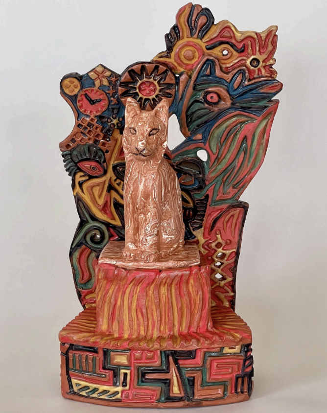 A sculpture of a fox