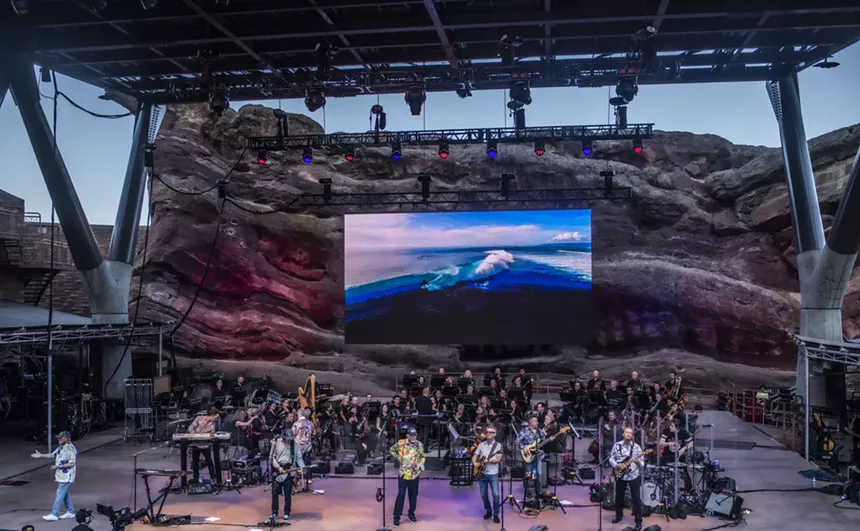 the Beach Boys performing at Red Rocks in 2025