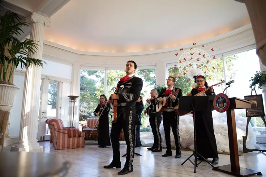 MSU Denver's "Mariachi Los Correcaminos" performing at the Summer Ceremony for Associates Degrees.