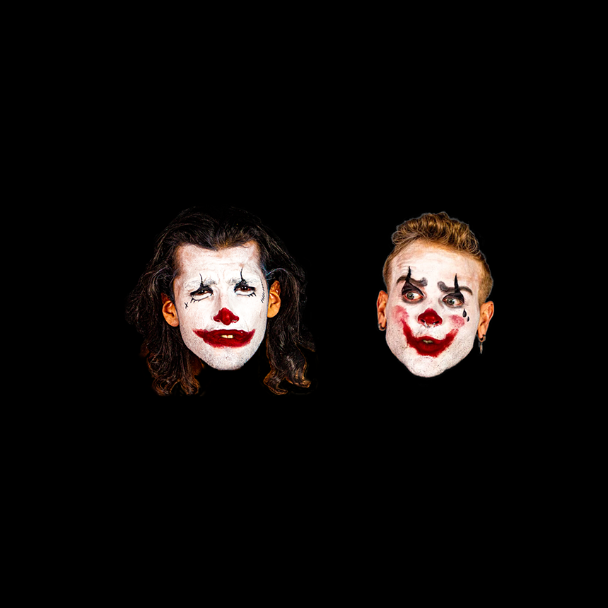 Dominic Moulin and Marshall Kadlec of Idle Freaks sport clown makeup for track "fools paradise."