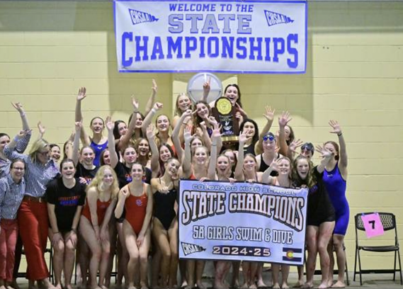 Girls swimming championship team photo