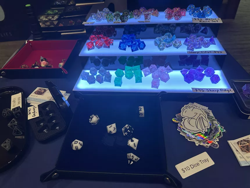 Dice on display