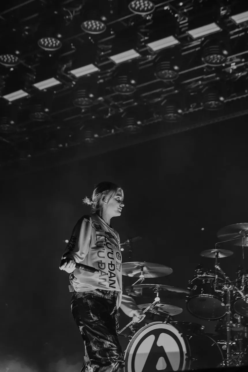 Linkin Park takes the stage at Ball Arena in Denver, Colorado.