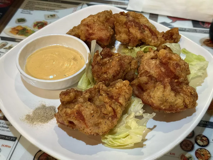 karaage fried chicken with dipping sauce