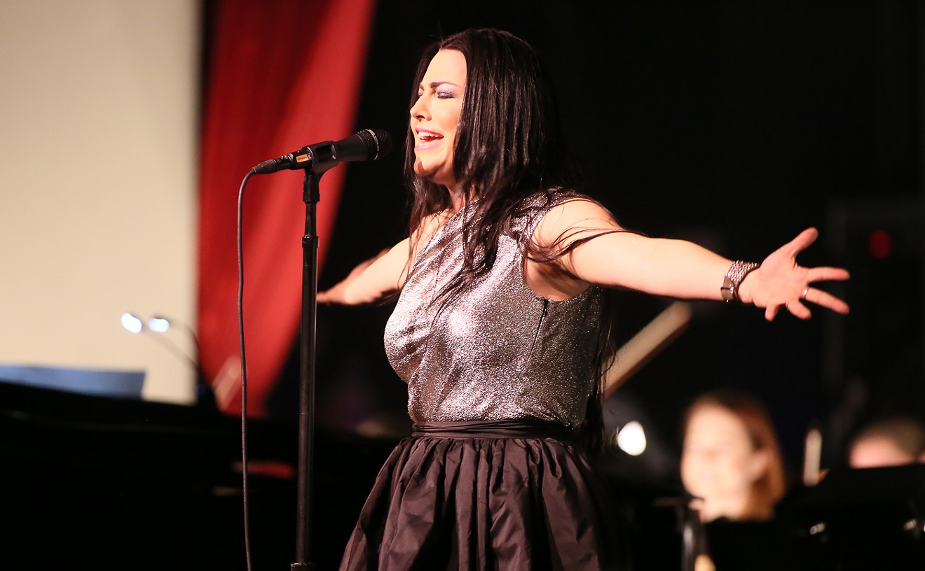 Evanescence, pictured here at the Paramount Theatre in 2017, co-headlines with Halestorm at Bellco Theatre on Thursday.