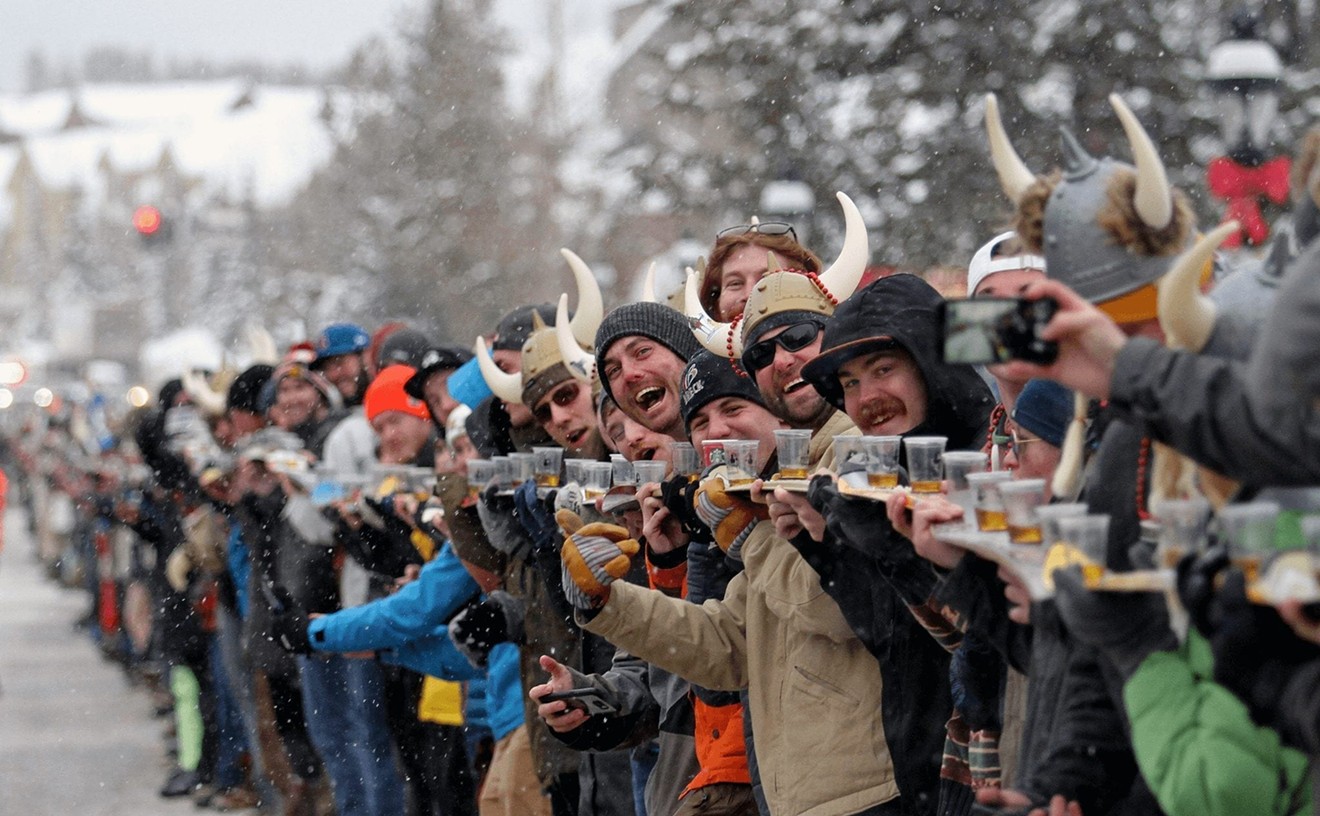 Another brave try for the Shotski® world record at Breckenridge's Ullr Fest.
