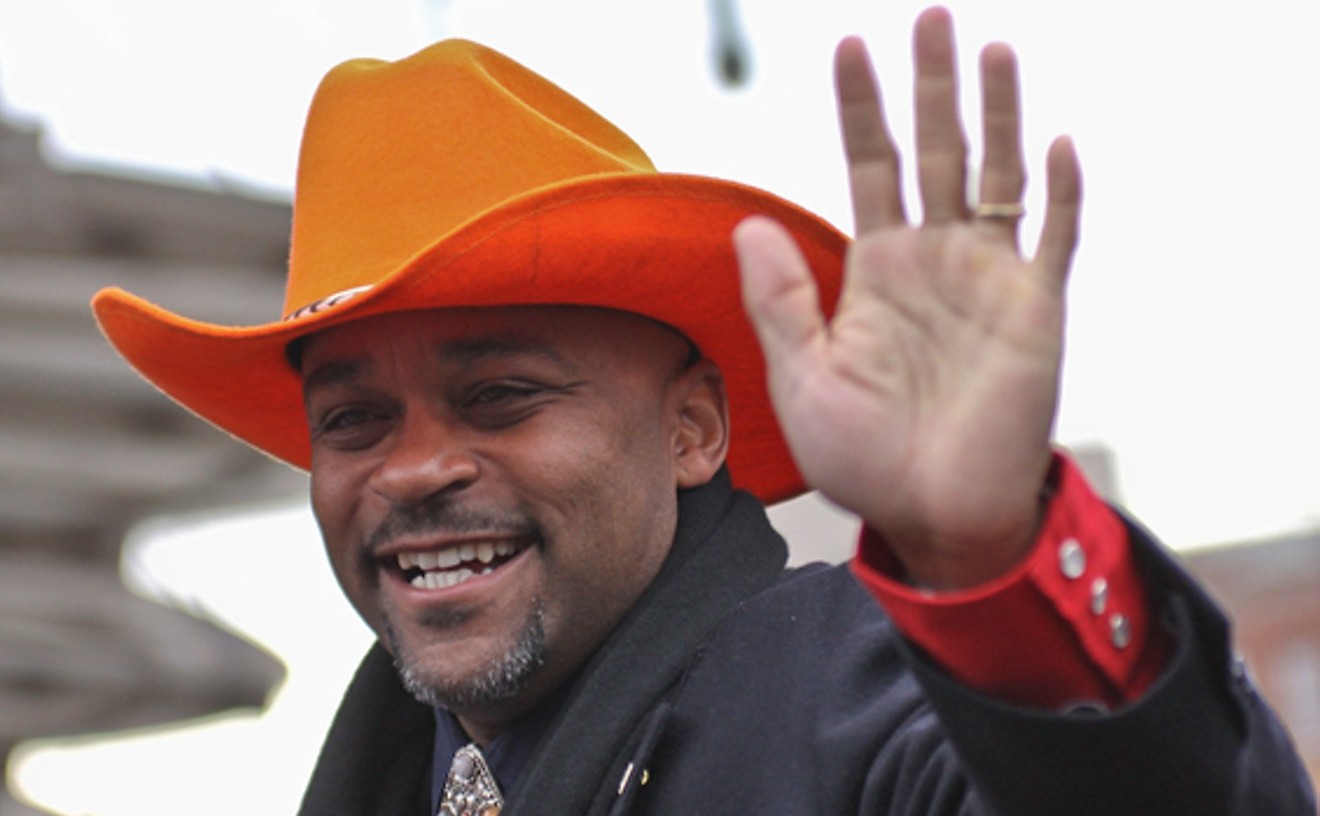 Mayor Michael Hancock at the annual Stock Show Parade in 2013, during his first term.