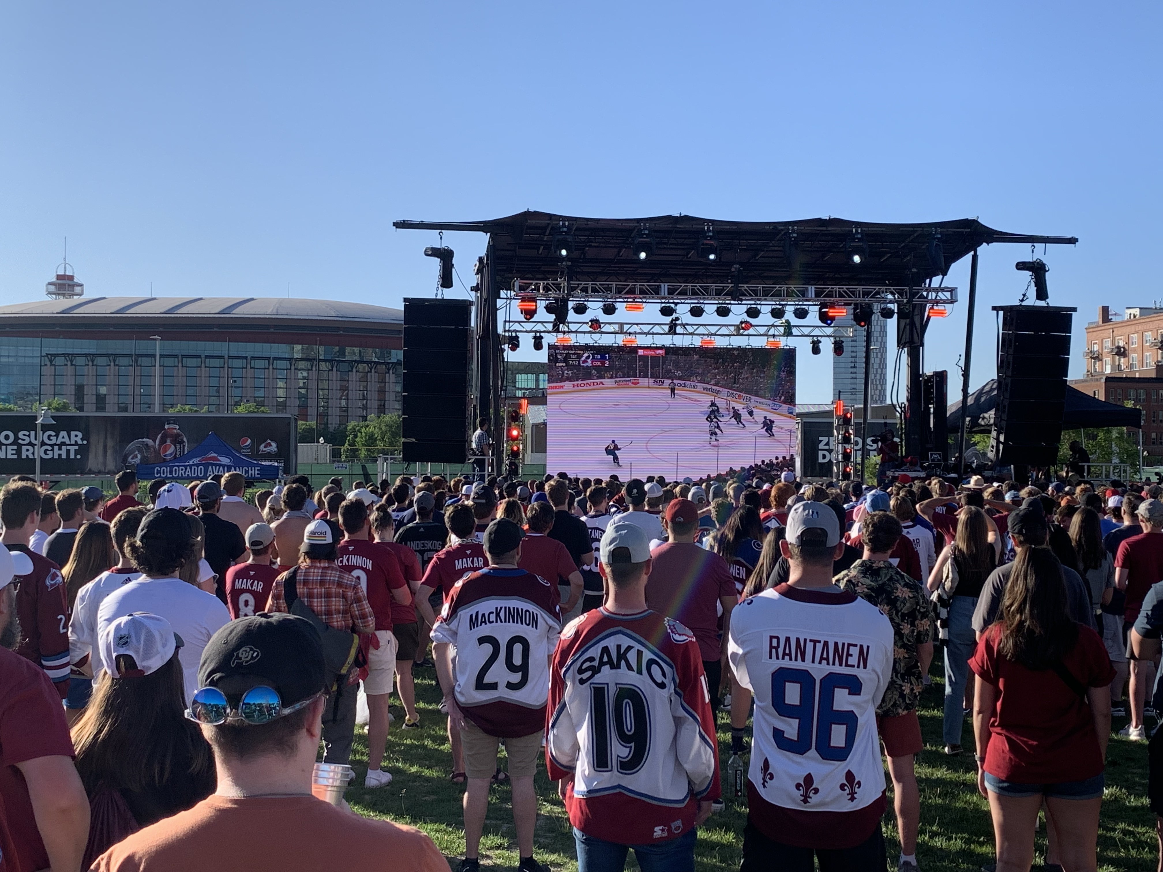 Fans fill Ball Arena for Finals Game 3 watch party 