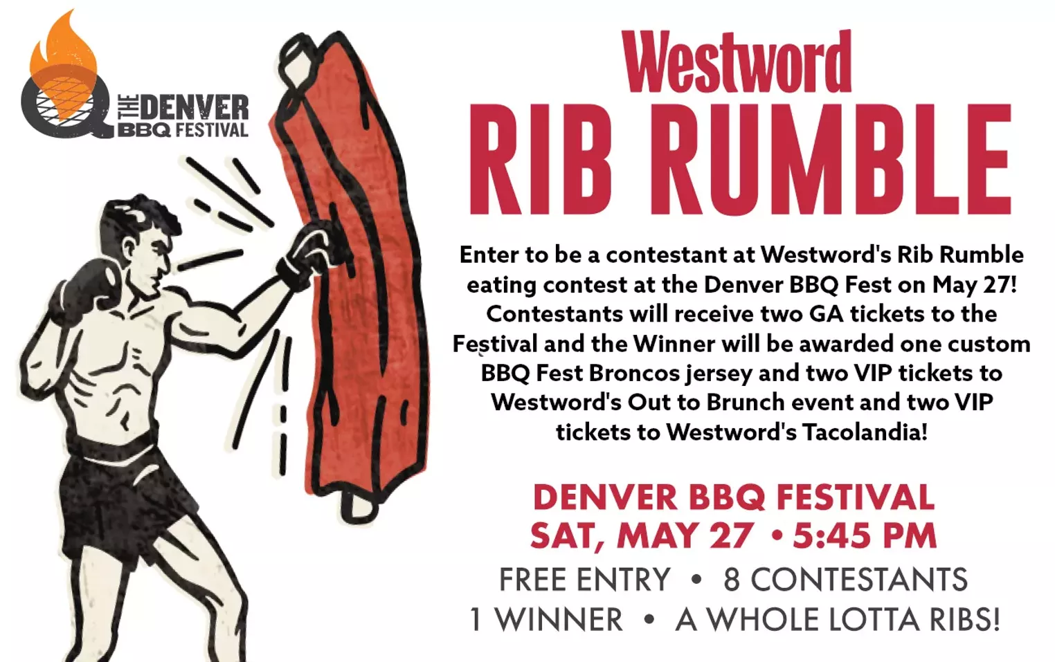 Enter to win two GA tickets and to be a contestant at Westword's Rib Rumble eating contest at the Denver BBQ Fest on May 27! - Vimarsana News