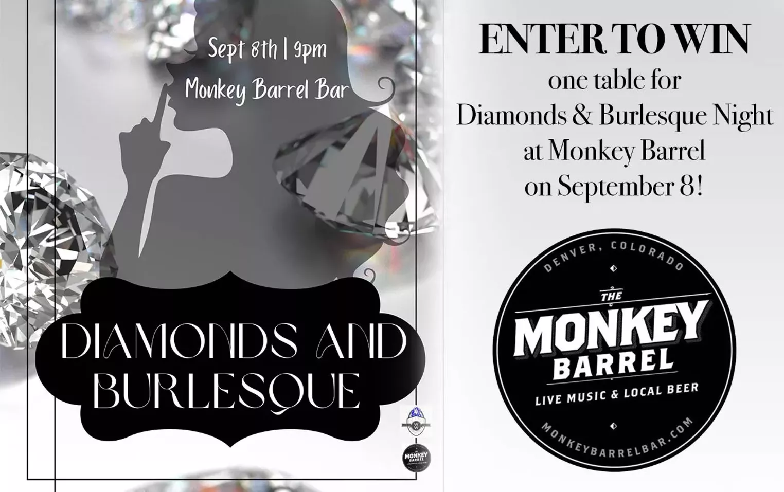 Enter to win one table at Monkey Barrells's Diamonds & Burlesque Night on September 8! - Vimarsana News