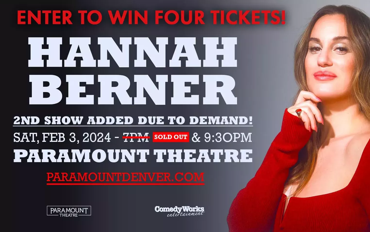 Enter to win four tickets to Hannah Berner on Saturday, February 3 at the Paramount Theatre! - Vimarsana News