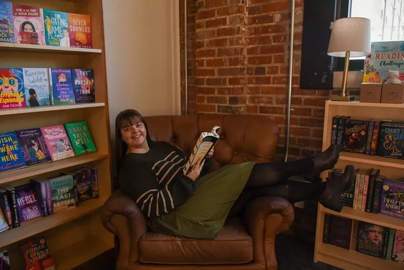 Image: Sydney Ivey in a chair in a bookstore