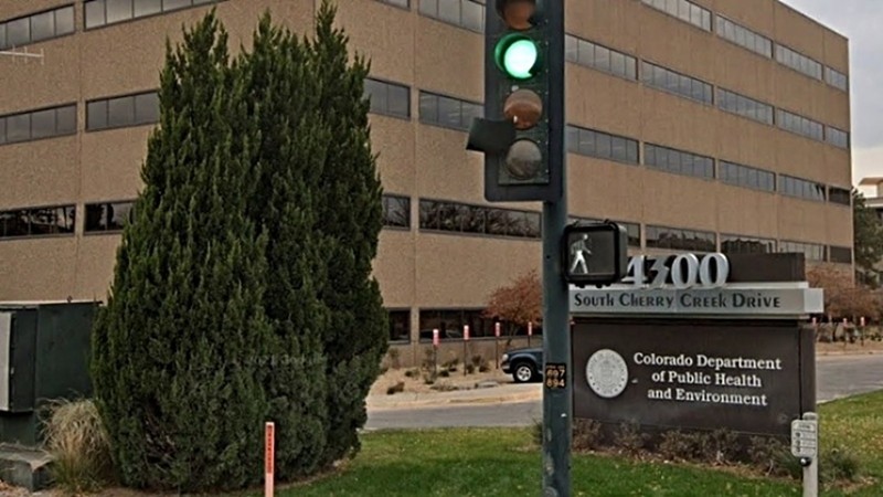 The Colorado Department of Public Health and Environment's offices are located at 4300 Cherry Creek Drive South.