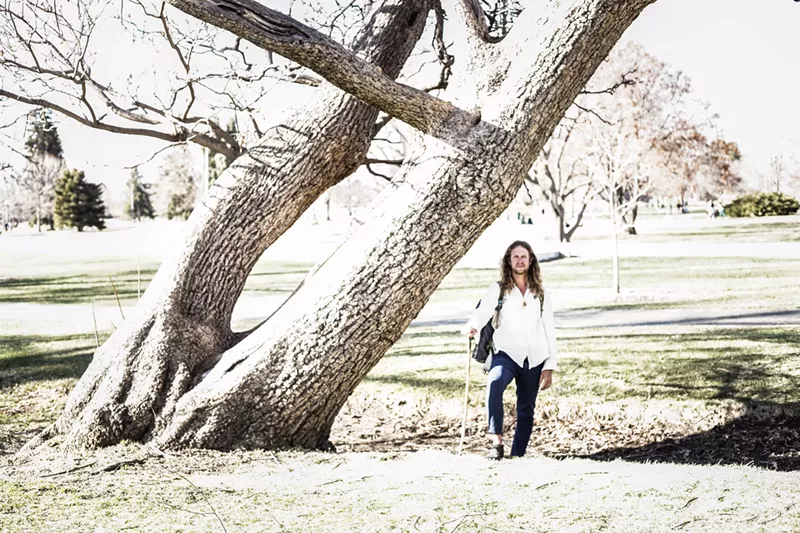 Image: Jonathon Stalls in City Park, his favorite place in town.