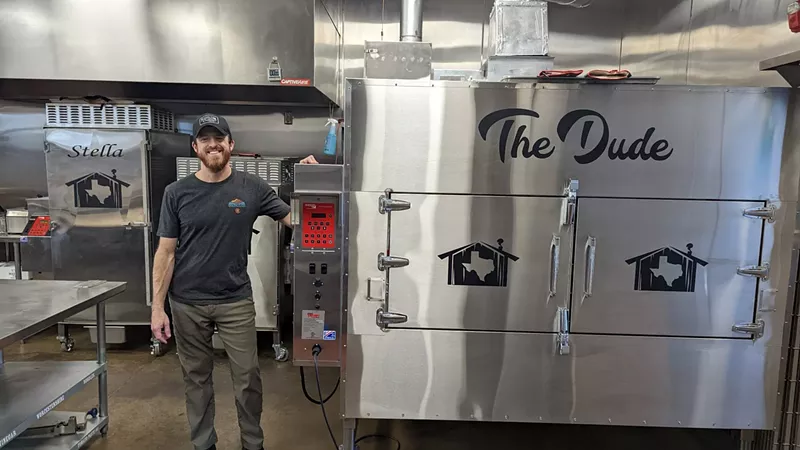 Image: Wayne Shelnutt with the new smoker at the Smoke Shack.