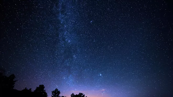 a blue night sky