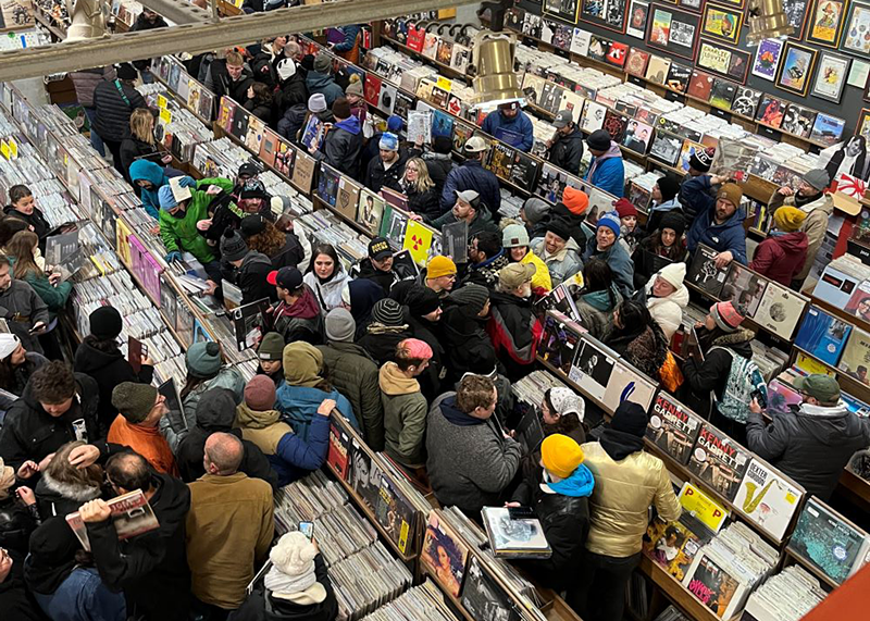 Image: Customers on Record Store Day.