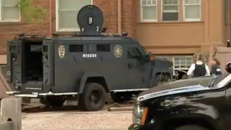 Image: A BearCat SWAT vehicle used in the 2014 police shooting of Coleman Stewart.