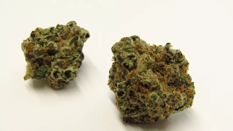 Image: Green cannabis buds, Donny Burger strain