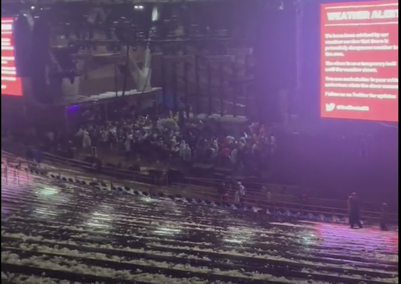 Image: Hail at Red Rocks during the June 21 storm.