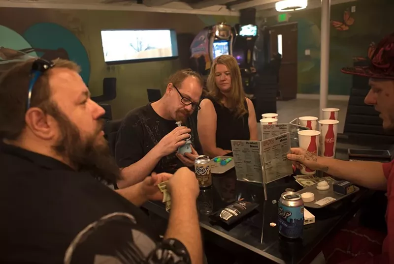 Image: Inside JAD's Mile High Smoke, a Colorado marijuana bar.
