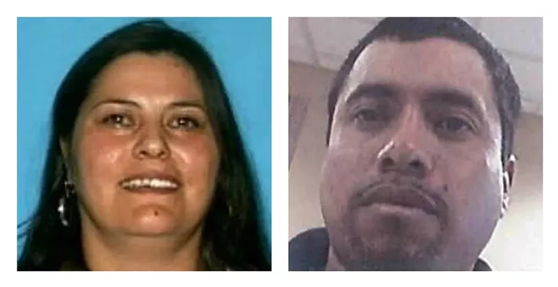 Image: Photos of the late Francisca Perea-Dominguez and suspect Salvador Hernandez-Morales.