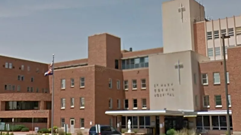 Image: Outside St. Mary Corwin Hospital in Pueblo.