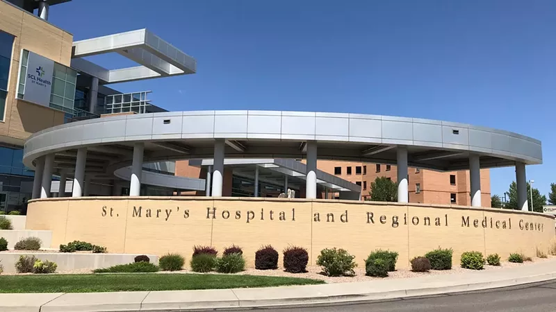 Image: St. Mary's Hospital and Regional Medical Center in Grand Junction has been declared a COVID-19 outbreak site.