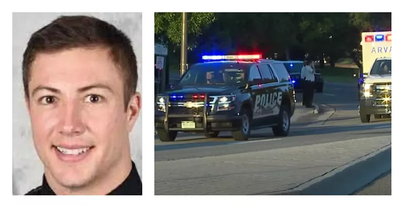Image: The announcement of Arvada Police Officer Dillon Vakoff's death was followed by a procession in his honor.