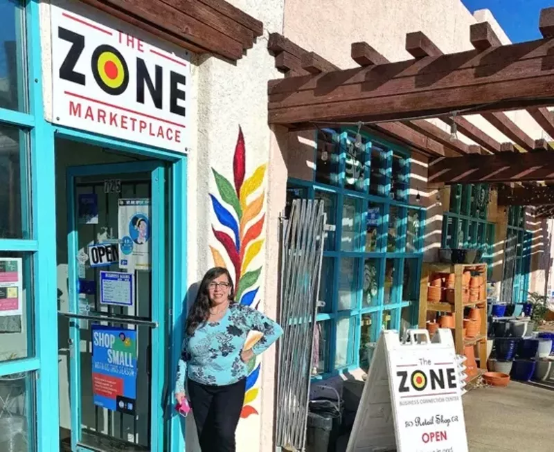 Image: Cheryl Lucero outside the ZONE.