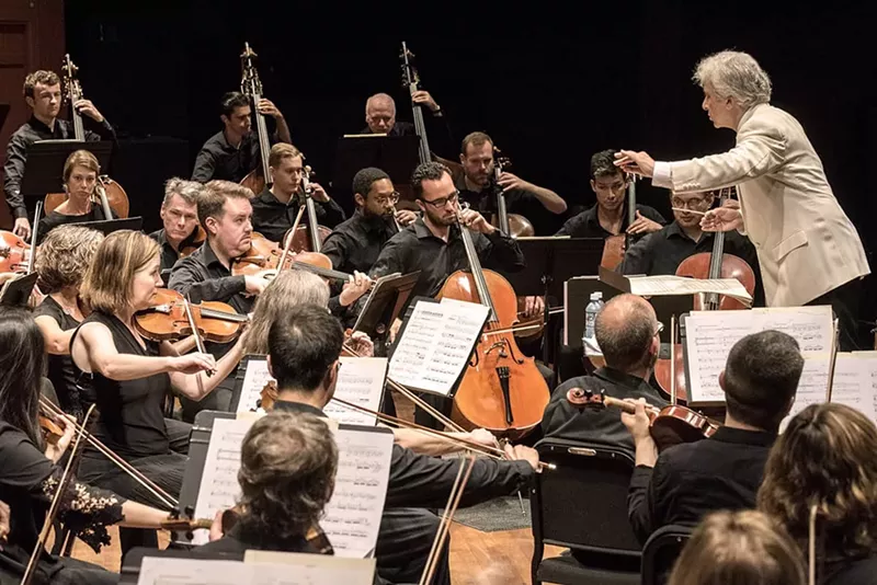 Image: Oundjian conducts an orchestra.